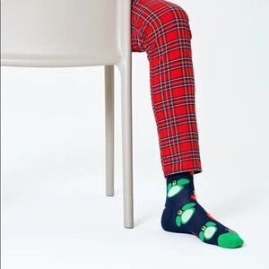 Happy Socks Disney Navy Baublelicious Mickey Unisex Holiday Socks Size 10-13 NWT